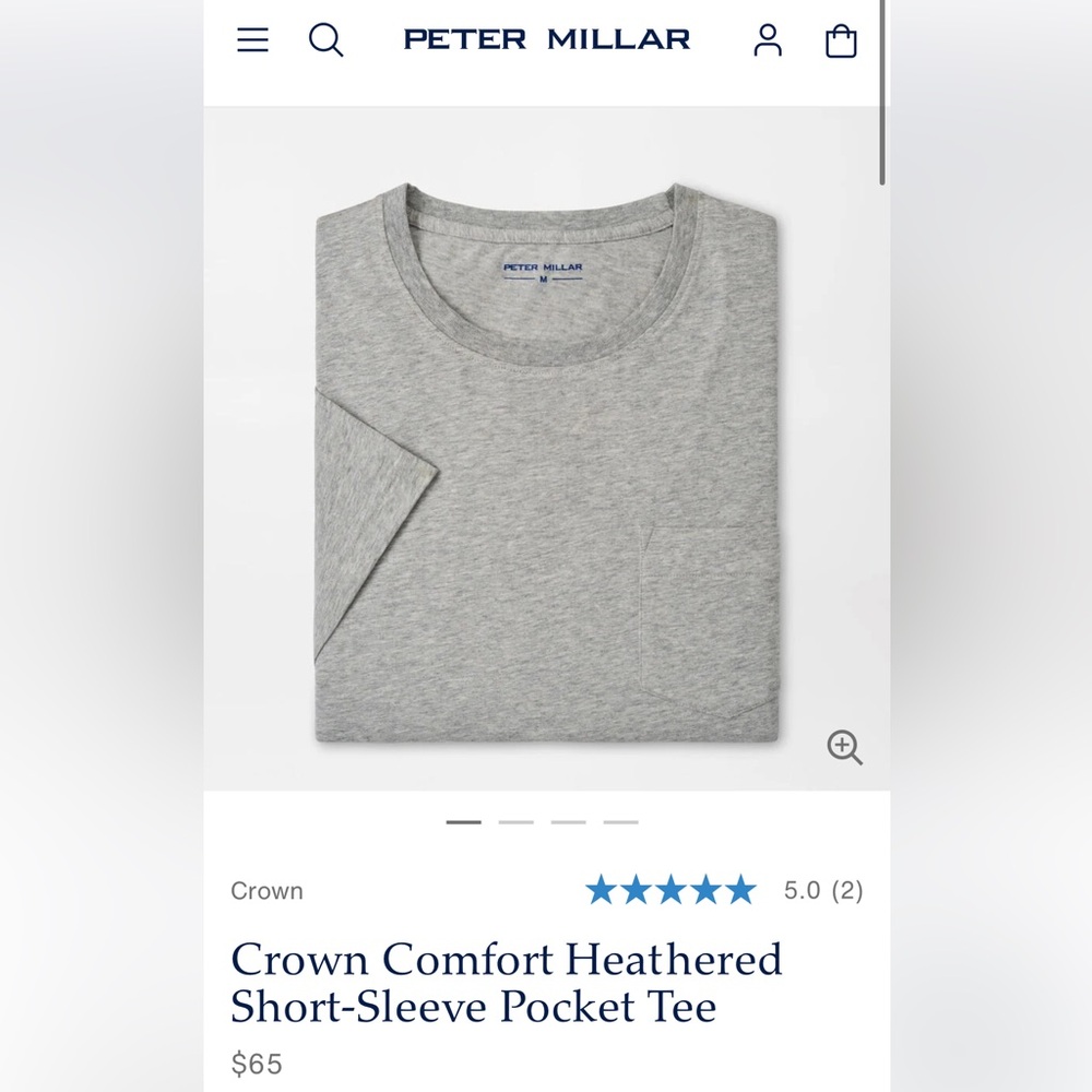 Peter Millar Crown Comfort Heathered Short-Sleeve Pocket Tee
Originally $65
